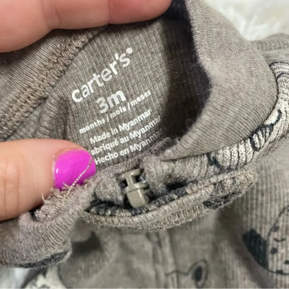 CARTER’S • Animal Puppy Dog Print Zip Sleeper